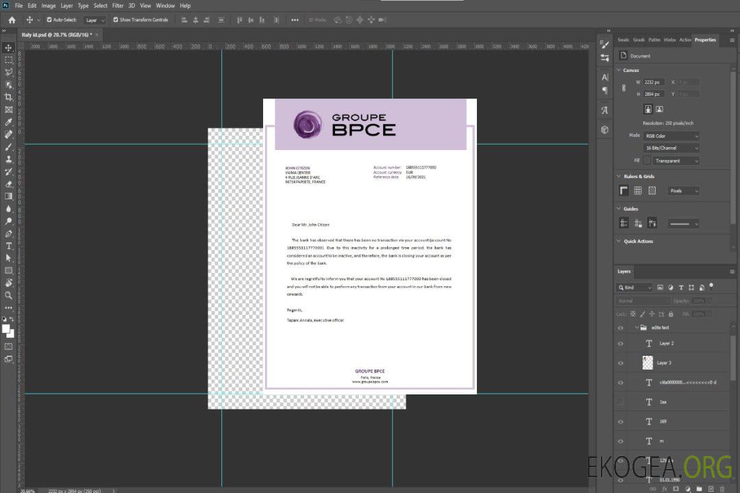 Référence France , Groupe BPCE , closure template
